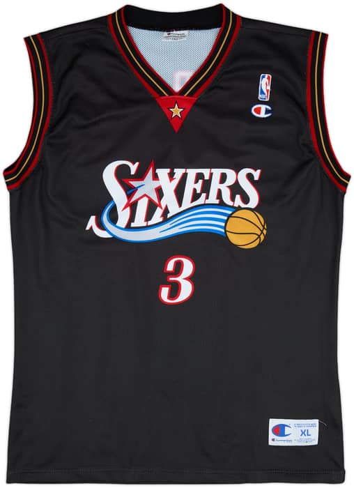 2000-06 Philadelphia 76ers Iverson #3 Champion Away Jersey - 9/10 - (XL)