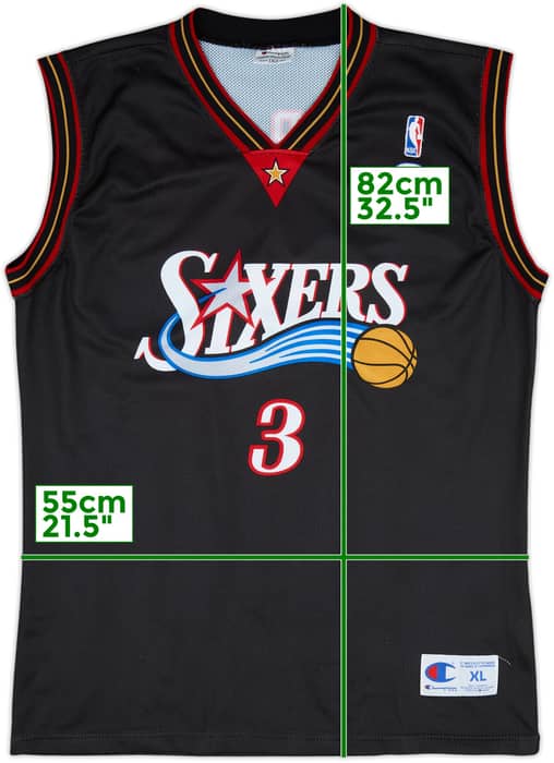 2000-06 Philadelphia 76ers Iverson #3 Champion Away Jersey - 9/10 - (XL)