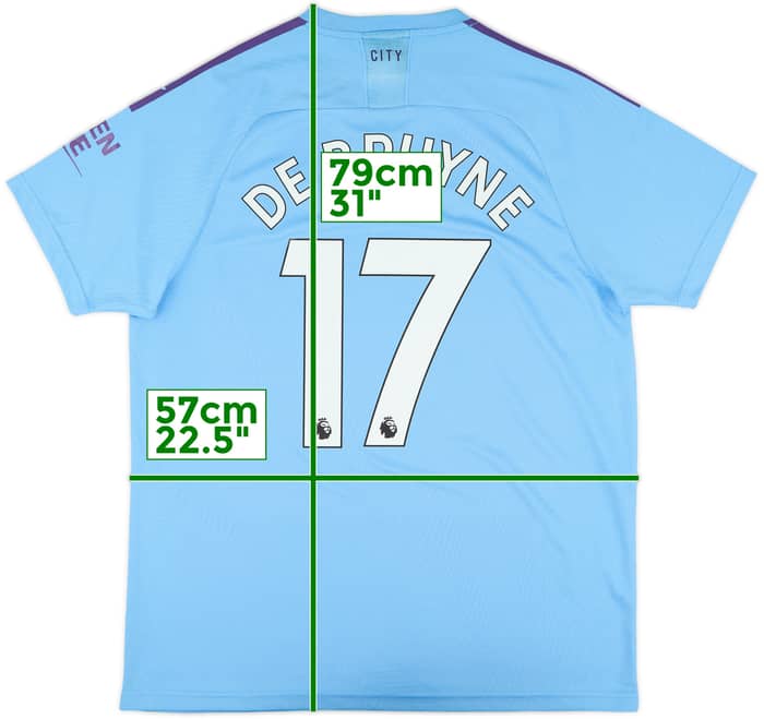 2019-20 Manchester City Home Shirt De Bruyne #17 - 10/10 - (XL)