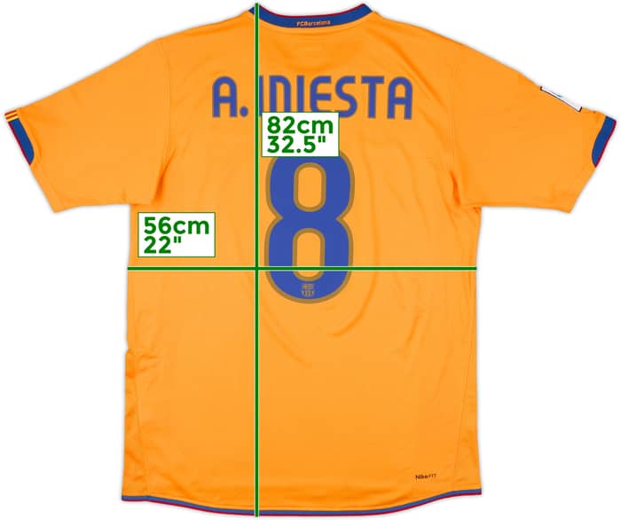 2007-08 Barcelona Third Shirt A.Iniesta #8 - 9/10 - (XL)