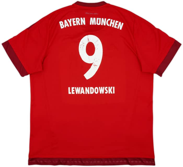 2015-16 Bayern Munich Home Shirt Lewandowski #9 - 5/10 - (XXL)