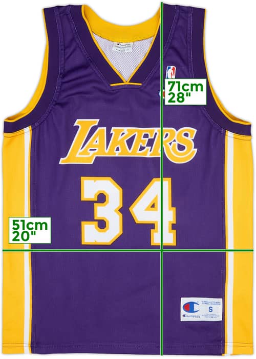 1999-04 LA Lakers O'Neal #34 Champion Away Jersey - 9/10 - (S)