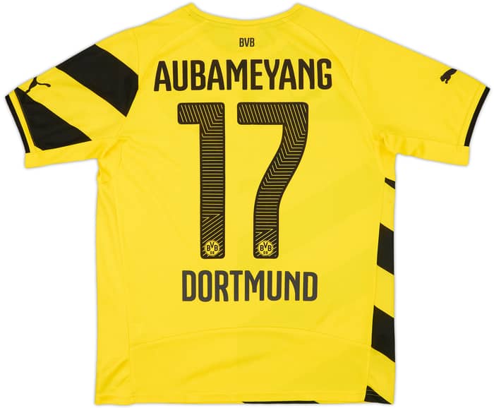 2014-15 Borussia Dortmund Home Shirt Aubameyang #17 - 8/10 - (L.Boys)