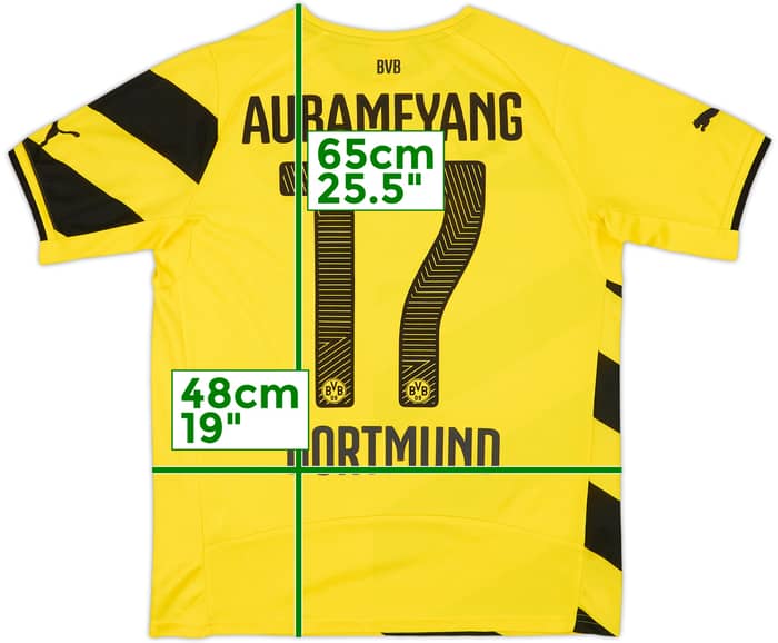 2014-15 Borussia Dortmund Home Shirt Aubameyang #17 - 8/10 - (L.Boys)