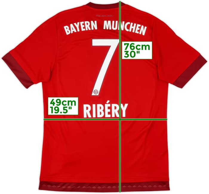 2015-16 Bayern Munich Home Shirt Ribery #7 - 8/10 - (M)