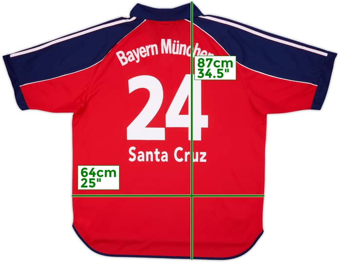 1999-01 Bayern Munich Home Shirt Santa Cruz #24 - 9/10 - (XL)
