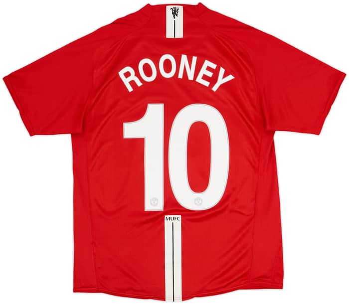 2007-09 Manchester United Home Shirt Rooney #10 - 8/10 - (M)