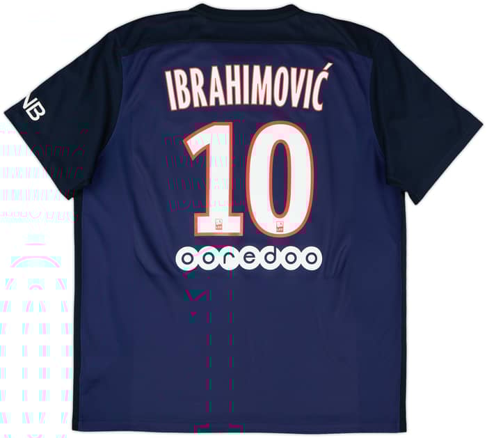 2015-16 Paris Saint-Germain Home Shirt Ibrahimovic #10 - 7/10 - (XL)