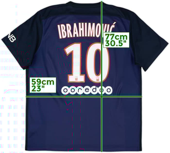 2015-16 Paris Saint-Germain Home Shirt Ibrahimovic #10 - 7/10 - (XL)