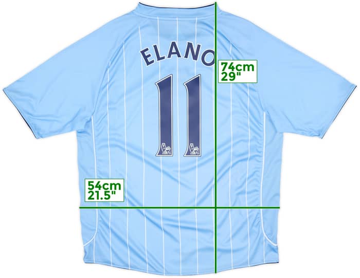 2007-08 Manchester City Home Shirt Elano #11 - 9/10 - (XL)