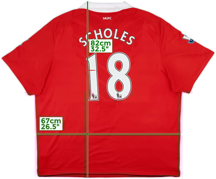 2010-11 Manchester United Home Shirt Scholes #18 - 5/10 - (3XL)