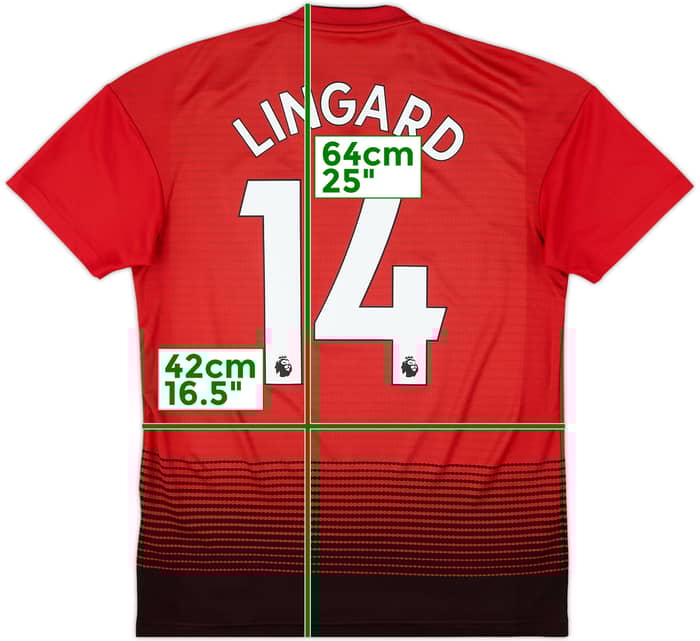 2018-19 Manchester United Home Shirt Lingard #14 - 9/10 - (S)