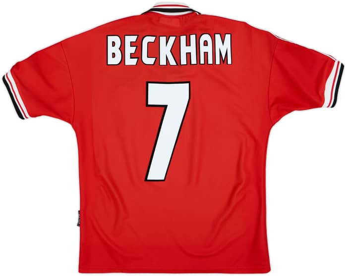 1998-00 Manchester United Home Shirt Beckham #7 - 7/10 - (Y)