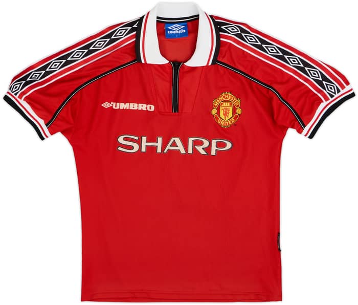 1998-00 Manchester United Home Shirt Beckham #7 - 7/10 - (Y)