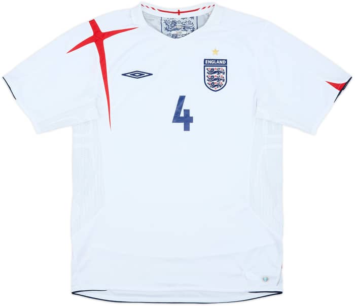 2005-07 England Home Shirt Gerrard #4 - 8/10 - (L)