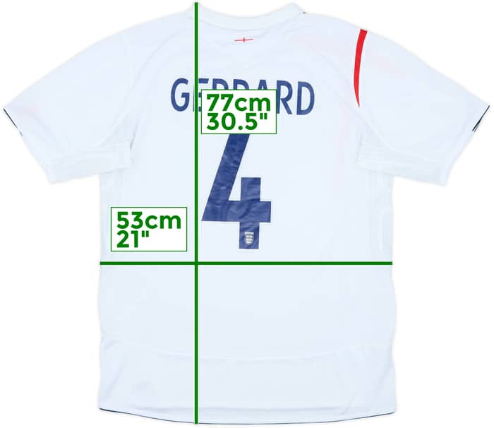 2005-07 England Home Shirt Gerrard #4 - 8/10 - (L)