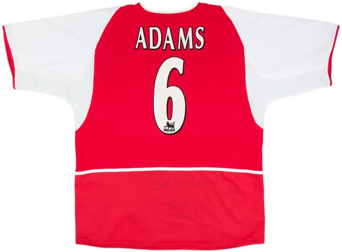 2002-04 Arsenal Signed Home Shirt Adams #6 - 8/10 - (XXL)