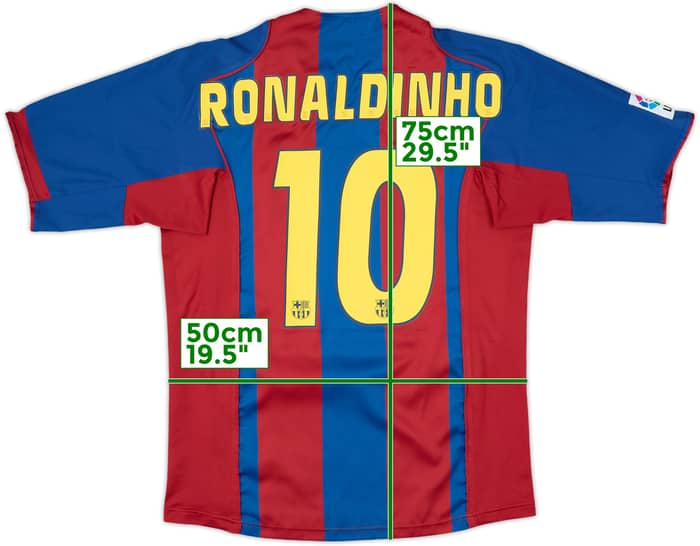 2004-05 Barcelona Home Shirt Ronaldinho #10 - 8/10 - (M)