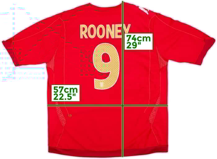 2006-08 England Away Shirt Rooney #9 - 6/10 - (XL)