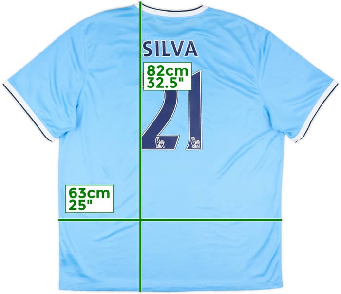 2013-14 Manchester City Home Shirt Silva #21 - 9/10 - (XXL)