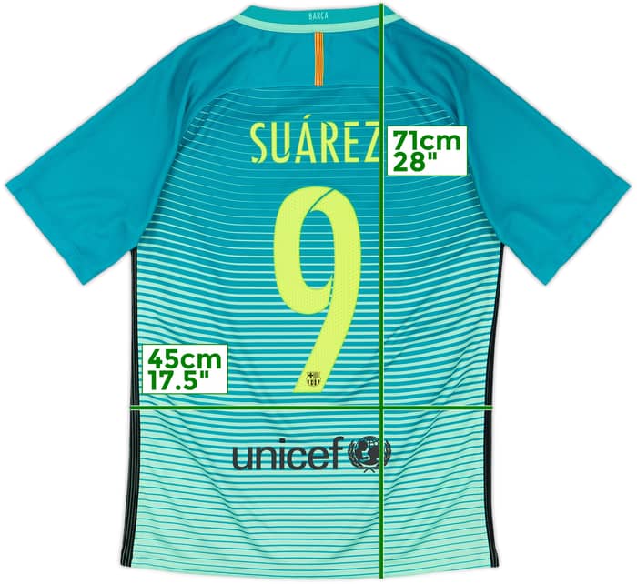 2016-17 Barcelona Third Shirt Suarez #9 - 7/10 - (S)