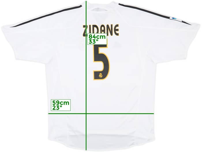 2004-05 Real Madrid Home Shirt Zidane #5 - 9/10 - (XL)