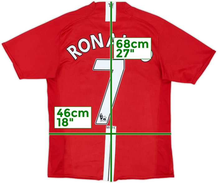 2007-09 Manchester United Home Shirt Ronaldo #7 - 8/10 - (S)