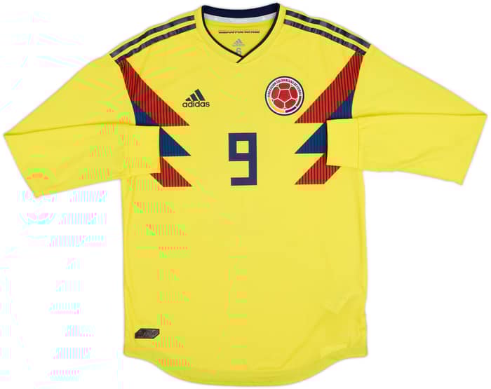 2018-19 Colombia Player Issue Home L/S Shirt Falcao #9 - 9/10 - (M)