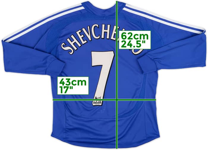 2006-08 Chelsea Home L/S Shirt Shevchenko #7 - 9/10 - (M.Boys)