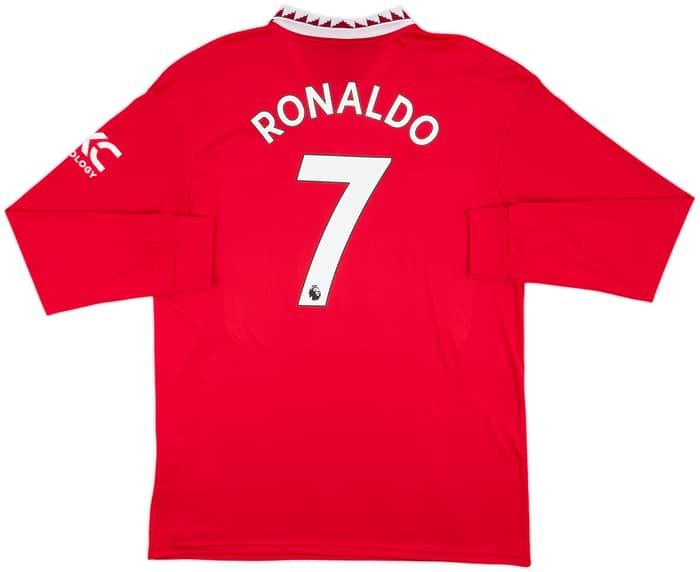 2022-23 Manchester United Home L/S Shirt Ronaldo #7 - 10/10 - (XL)