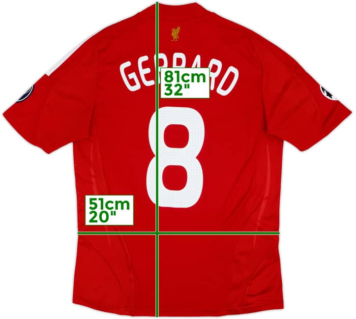 2008-10 Liverpool Home Shirt Gerrard #8 - 5/10 - (M)