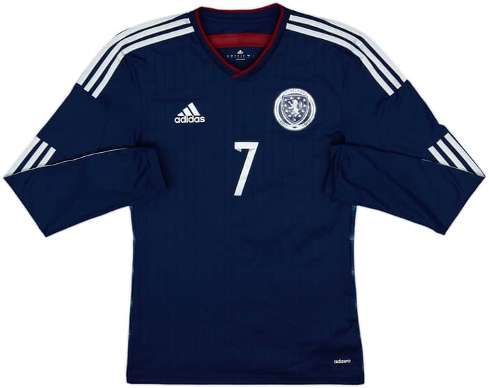 2014-15 Scotland Player Issue Home L/S Shirt D. Fletcher #7 - 5/10 - (S)
