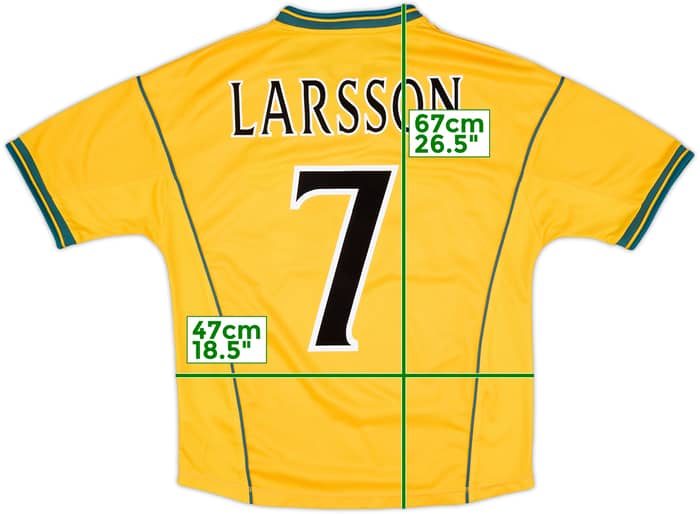 2000-02 Celtic Away Shirt Larsson #7 - 8/10 - (Y)