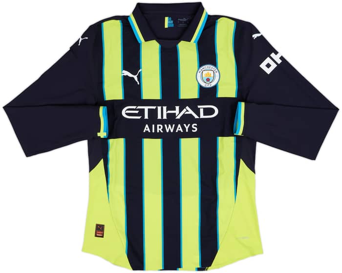 2024-25 Manchester City Authentic Away L/S Shirt Haaland #9 - 10/10 - (M)