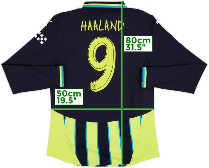 2024-25 Manchester City Authentic Away L/S Shirt Haaland #9 - 10/10 - (M)