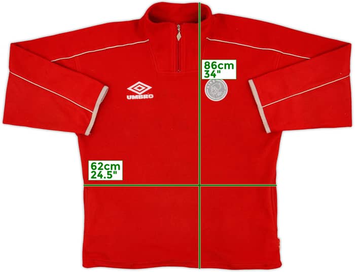 1996-97 Ajax Umbro 1/4 Zip Fleece Top - 8/10 - (L)