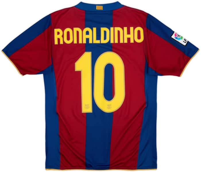 2007-08 Barcelona Home Shirt Ronaldinho #10 - 9/10 - (S)