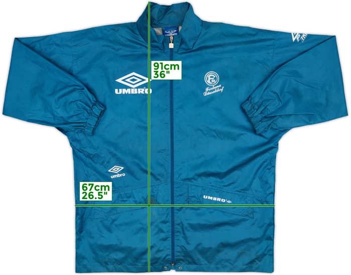 1995-96 Fortuna Dusseldorf Umbro Hooded Rain Jacket - 7/10 - (L)