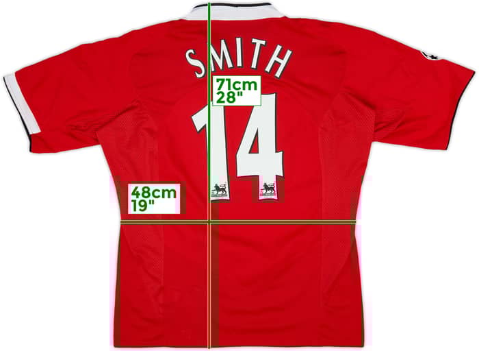 2004-06 Manchester United Home Shirt Smith #14 - 7/10 - (L)