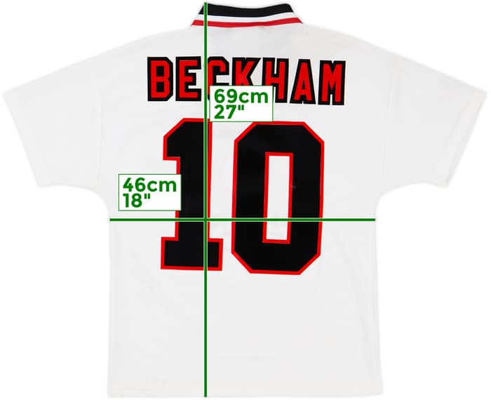 1996-97 Manchester United Away Shirt Beckham #10 - 6/10 - (Y)