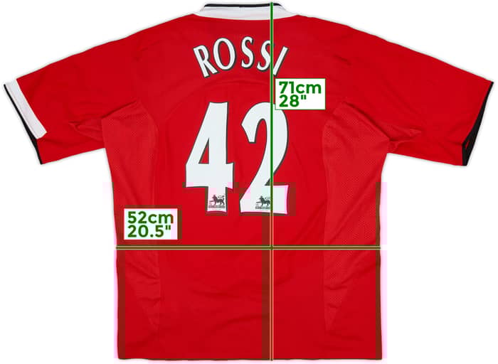 2004-06 Manchester United Home Shirt Rossi #42 - 9/10 - (L)
