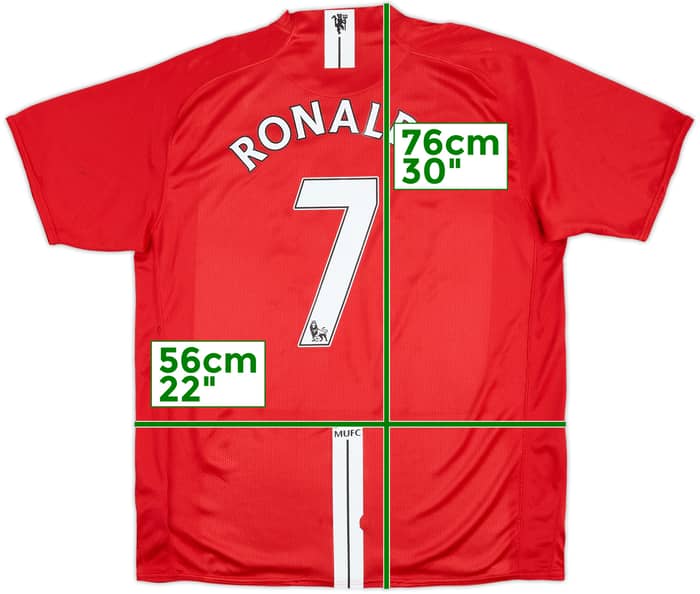2007-09 Manchester United Home Shirt Ronaldo #7 - 7/10 - (XL)
