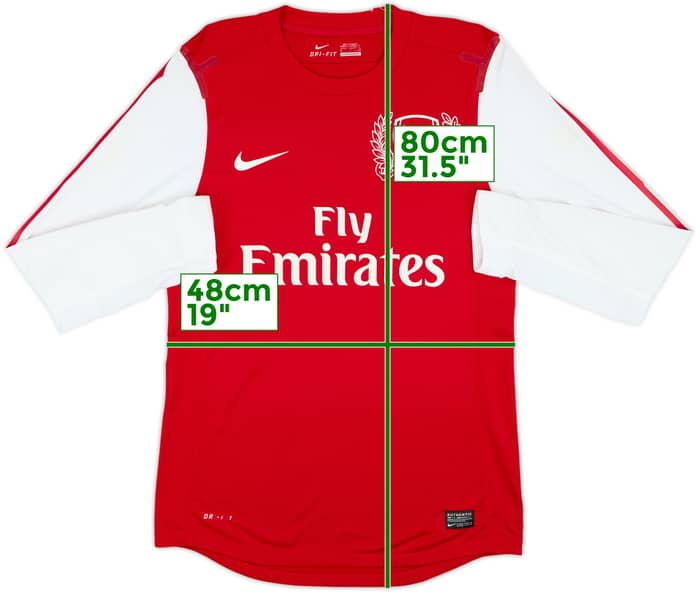 2011-12 Arsenal Player Issue Home L/S Shirt Walcott #14 - 5/10 - (M)