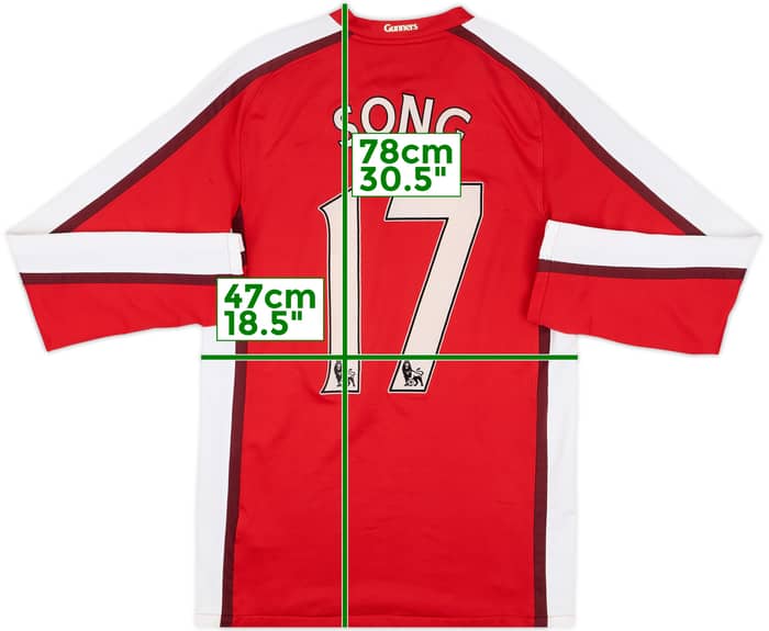 2008-10 Arsenal Home L/S Shirt Song #17 - 8/10 - (S)