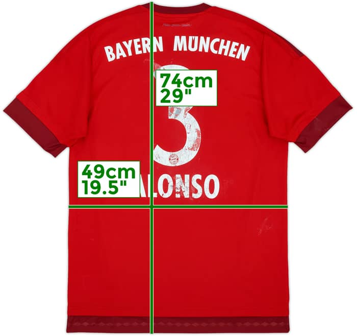 2015-16 Bayern Munich Home Shirt Alonso #3 - 4/10 - (M)