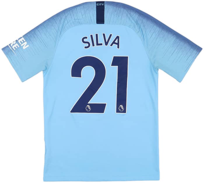 2018-19 Manchester City Home Shirt Silva #21 - 8/10 - (S)