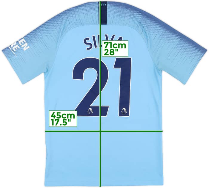 2018-19 Manchester City Home Shirt Silva #21 - 8/10 - (S)