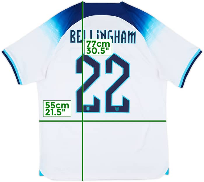 2022-23 England Home Shirt Bellingham #22 - 8/10 - (L)