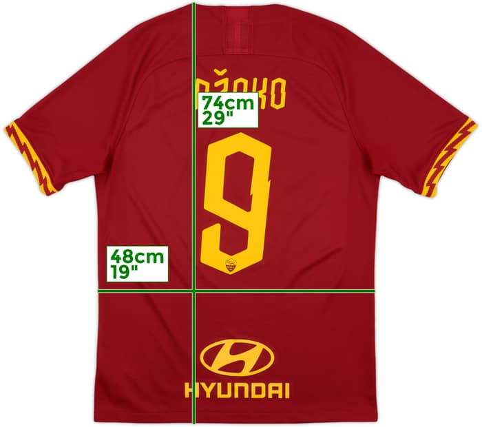 2019-20 Roma Home Shirt Dzeko #9 - 8/10 - (M)