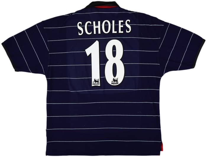 1999-00 Manchester United Away Shirt Scholes #18 - 9/10 - (XL)